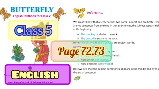 Lesson 6 —Subject and Predicate  Activity 12  Butterfly Class 5 English Page 7273  WB Board [upl. by Phina]