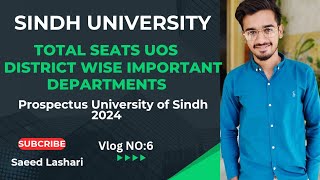 Total seats of University of Sindh of Most important departments district wise [upl. by Eilyak]