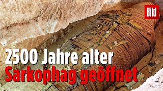 Sarkophag von 2500 Jahre alter Mumie live im TV geöffnet [upl. by Nuhsar]