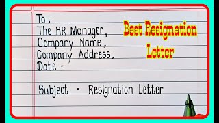 Resignation Letter for Company  Resignation Letter Sample  Resignation Letter In English [upl. by Fransen]