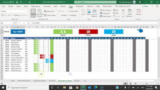 Automated Attendance Sheet in Excel [upl. by Ardnaet469]