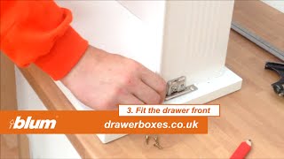 Blum Metabox  deep replacement kitchen drawer box  3 of 3 Fit the drawer front [upl. by Floyd997]