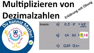 Dezimalzahlen mal natürliche Zahlen rechnen  ganz einfach erklärt  ObachtMathe [upl. by Barbuto170]