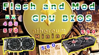 How To Flash your GPU Bios with Polaris Bios Editor for mining in HiveOs  AMD RX 480 570 580 590 [upl. by Varien]