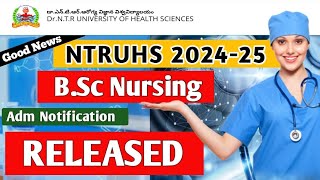 NTRUHS BSc Nursing 202425 Notification RELEASED  Good News Limited Period for Application [upl. by Anthiathia]