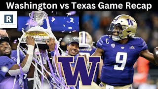 Washington vs Texas Game Recap  Washington Huskies Takedown Texas In CFP [upl. by Harrod944]