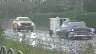 Santa Pod Street Weekend 2024 Drag amp Drive Race cars in the wet heading for Skegness Pier [upl. by Anrapa984]