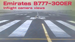 Emirates B777300ER  Landing and Takeoff  Inflight Camera [upl. by Dimitris836]