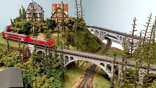 MINITRIX BR 189 WITH FLEISCHMANN DOUBLE DECKER REGIO CARS N SCALE EURO RIDGE [upl. by Lahpos]