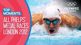 ALL Michael Phelps Olympic Medal Races from London 2012  Top Moments [upl. by Wilcox]