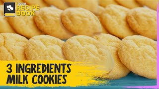 3 Ingredients Milk Cookies  Quick Cookie Recipe For Beginners  The Foodie [upl. by Doss41]