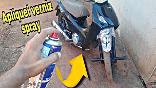 verniz spray apliquei na moto [upl. by Aernda]