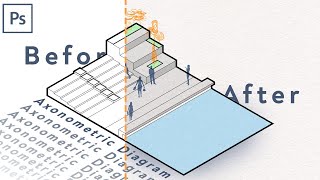 Photoshop Axonometric Diagram Free Tree Brushes architecture photoshop [upl. by Enilasor]