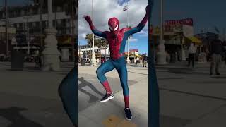 SpiderMan Making A Tiktok Video before He Saves The Day spiderman venicebeach [upl. by Snoddy]