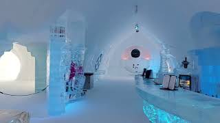 Ice Hotel RestaurantHôtel de GlaceQuebec City Canada March 2022 [upl. by Trevar]