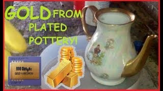 GOLD from PLATED POTTERYGold recovery [upl. by Kerry881]