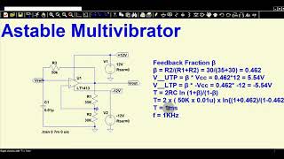 LTSpice Opamp Astable Multivibrator  Simulation [upl. by Yras899]