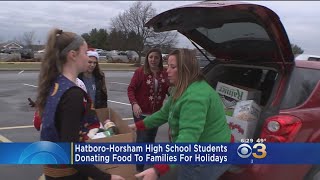 Local High School Students Donate Food To Families For Holidays [upl. by Aihsein]