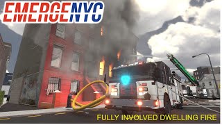 EmergeNYC Montgomery County Engine 1 responding to fully involved dwelling fire [upl. by Crespo912]