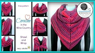 Crochet Shawl Tutorial  Coraline in Wine Country [upl. by Felipa]