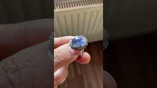 Dumortierite ring with 925 silver dumortierite ring crystals kristal jewelry quartz schmuck [upl. by Dillie]