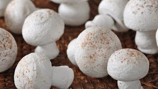 Meringue Mushrooms Recipe Demonstration  Joyofbakingcom [upl. by Oznofla90]