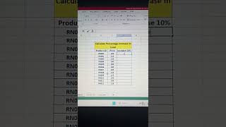 Calculate percentage with price Advance Ms Excel trending exceltips shorts ytshort viralshort [upl. by Elamor190]