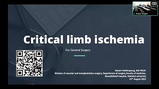 Critical limb ischemia Nutsiri KittitirapongMD 050924 [upl. by Adiol]