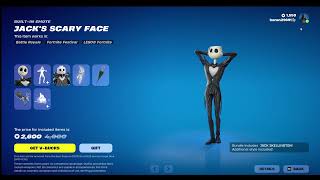 Jacks Scary Face Skin Fortnite Item Shop Update No Talking [upl. by Atikan]