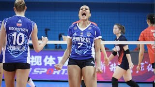 Tainara santos  Shandong vs Shanghai  China volleyball League 2024 [upl. by Idna]