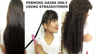 DIY Perm yours hairs at home only using straightener Awesome hair hacks [upl. by Bowerman437]