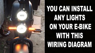 HOW TO CONNECT HEADLIGHTS AN TURN SIGNALS ON BICYCLE [upl. by Notsreik]