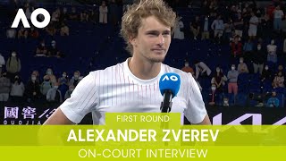 Alexander Zverev OnCourt Interview 1R  Australian Open 2022 [upl. by Enirod]