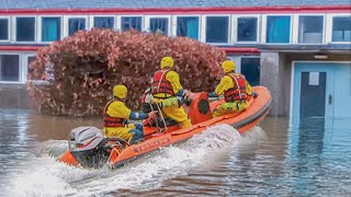 Heroic Rescue of Trapped Dog from Flooded School [upl. by Tsuda]