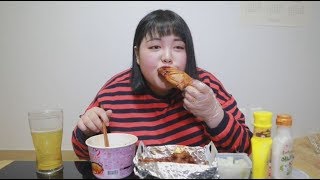 Yang Soo Bin까르보 불닭 볶음면에 자메이카 통다리 구이 띵조합Chicken amp Spicy Fire Noodles Mukbang [upl. by Nivonod]