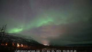 Timelapse from Lights Over Lapland‘s Webcam on November 9 2023 ￼ [upl. by Sedlik843]