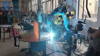 SteviS Laser Industrial welding robot with horizontal rotary positioner ship to United States [upl. by Stine215]