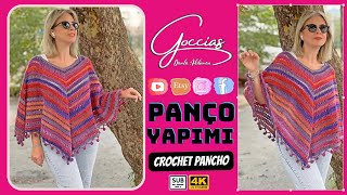 PANÇO YAPIMI  CROCHET PANCHO  DIY  Subtitle [upl. by Akanke]