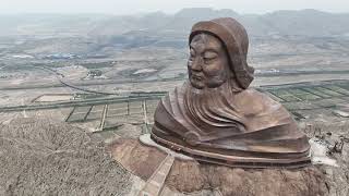 The worlds largest statue of Genghis Khan located at Gander Mountain in Wuhai China 8895 meters [upl. by Greenwell]