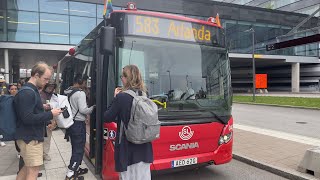 Bus 583 Ride Arlanda to Märsta Station  Stockholm Sweden [upl. by Casavant]