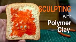 How to sculpt a Kawaii Toast 👀Polymer Clay Art [upl. by Scrivings36]