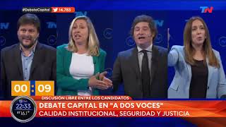 EL FUERTE CRUCE ENTRE JAVIER MILEI Y MARÍA EUGENIA VIDAL en el DebateCapital de A DOS VOCES [upl. by Mlehliw]