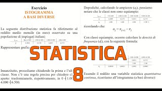 STATISTICA Esercizi  8 Istogramma a basi diverse [upl. by Haridan]