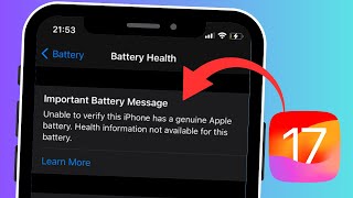 Solved✅ Important Battery Message iPhone  Unable To Verify This iPhone Has a Genuine Apple Battery [upl. by Rame]