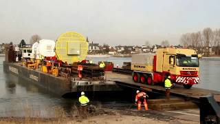 Baumann XXL Schwertransport Siemens Gasturbine Bonn Rheinufer [upl. by Sidell]