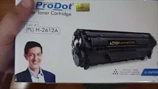 ProDot PLH 2612A Toner Cartridge for Q2612A HP and Canon Laserjet Printers Black Pack of 1 [upl. by Ahsirat899]