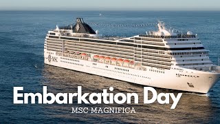 MSC Magnifica  Embarkation Day  Boarding Muster Drill Legends of Rock Production Show [upl. by Ykcim359]