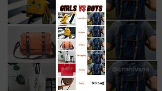 Girls 💃vs Boys🕺 bags 🛍️ 💥 trending latest shorts funny [upl. by Emaj223]