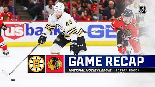 Bruins  Blackhawks 1024  NHL Highlights 2023 [upl. by Frederich]