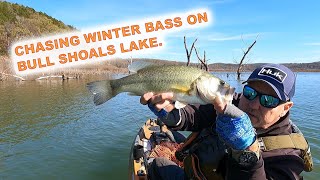 Winter Bass Fishing on Bull Shoals Lake in a Kayak [upl. by Hannah556]